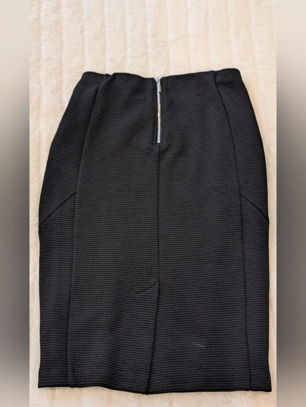 Bar III Black Ribbed Ponte Pencil Skirt